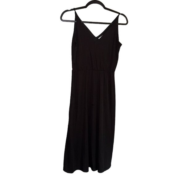 H&M Long Maxi Dress Women's Size S Black V Neck Sleeveless Pullover Unlined - Picture 1 of 11